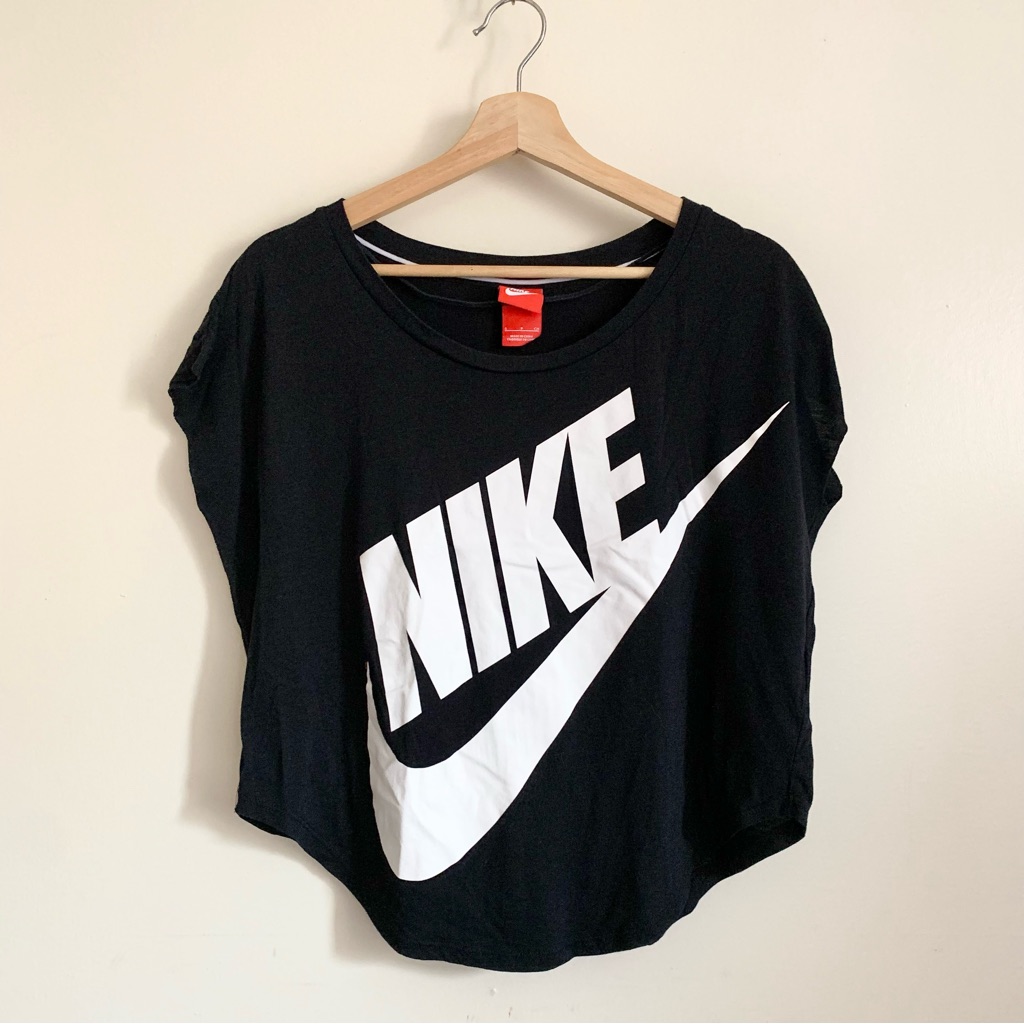 Nike Black Graphic Crewneck Square Tee Shirt Us Small